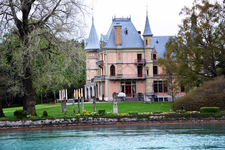 thun lake with castle